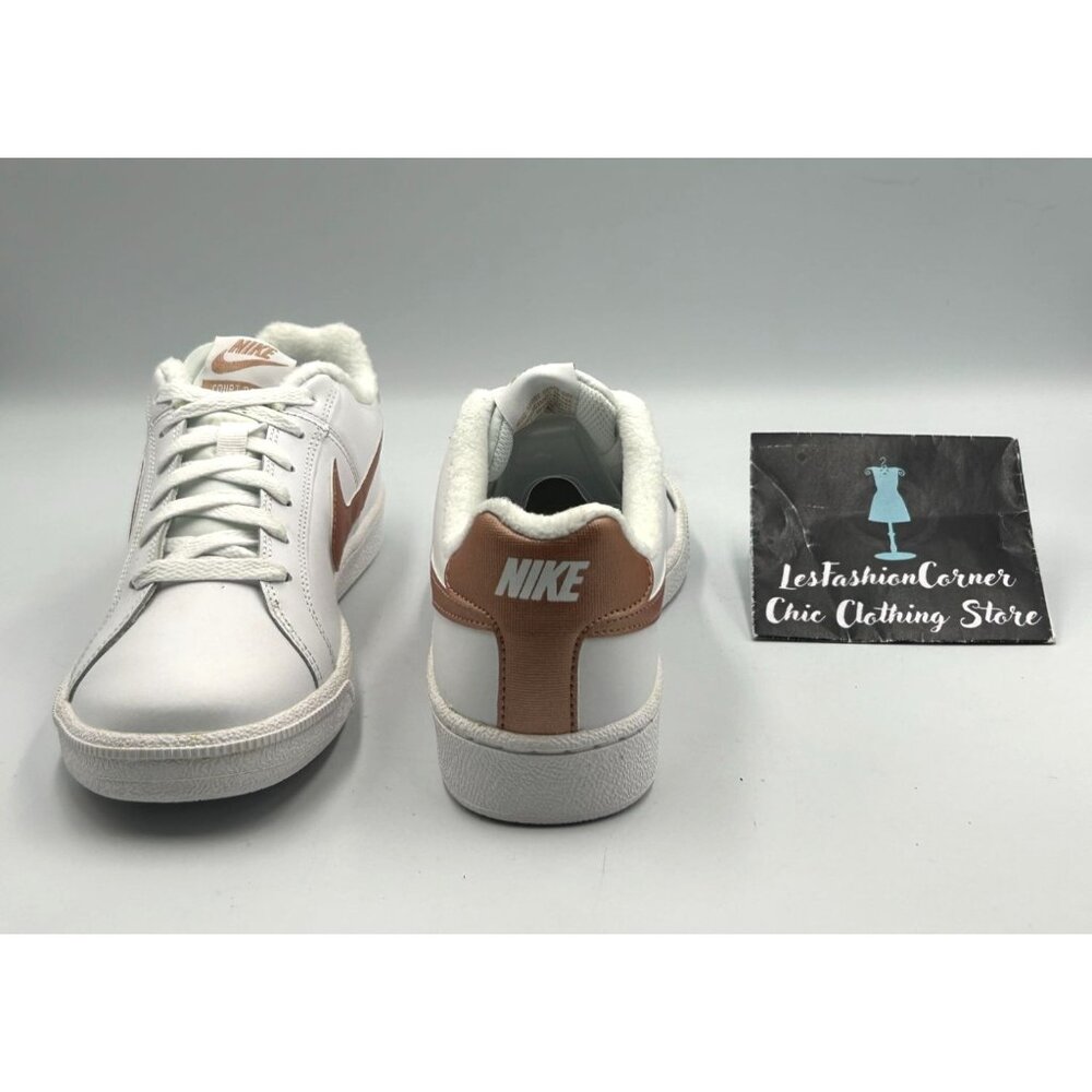 Nike Women's White Metallic Bronze Leather Court Sneakers Size 8.5 3116 - Picture 8 of 16